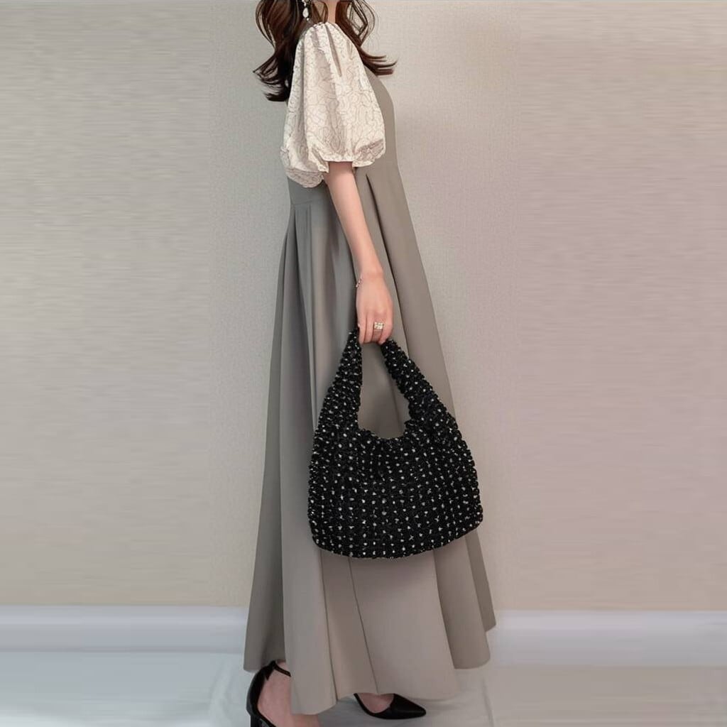 【dress】パフスリーブワンピース　M24500