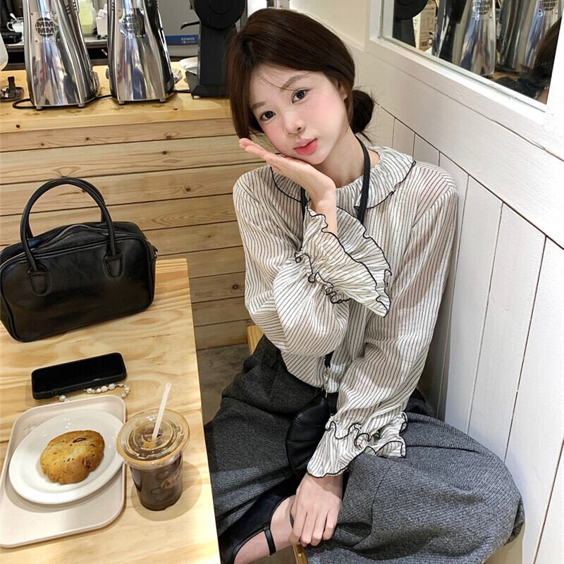 【tops】フリルシャツトップス　M29452