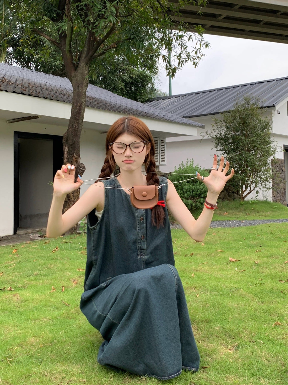 【dress】ノースリーブデニムワンピース　M25107