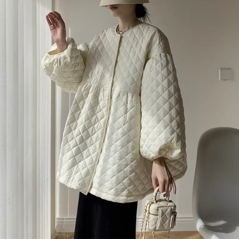 【outer】中綿キルティングロングコート Q7719