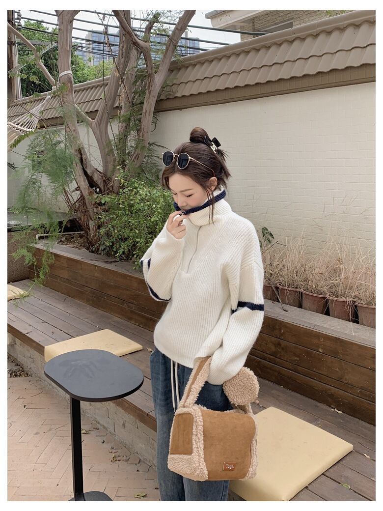 【tops】ファスナーニットセーター　M27253