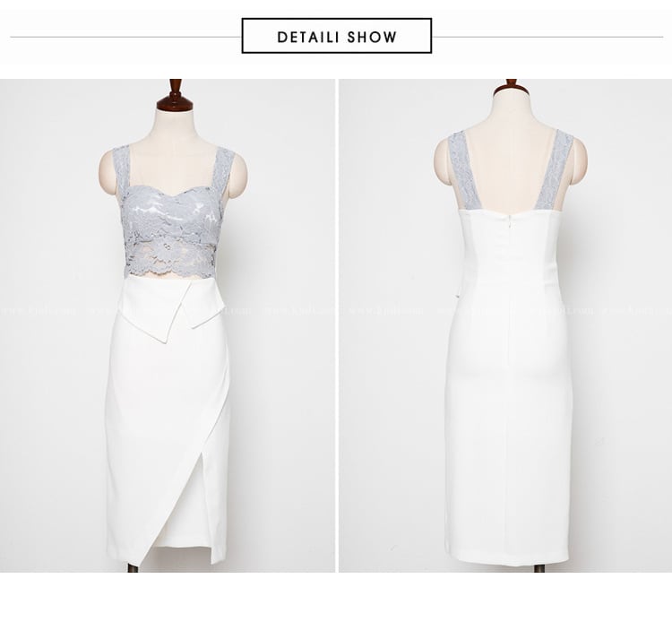 【dress】レース切り替えワンピース　M25220