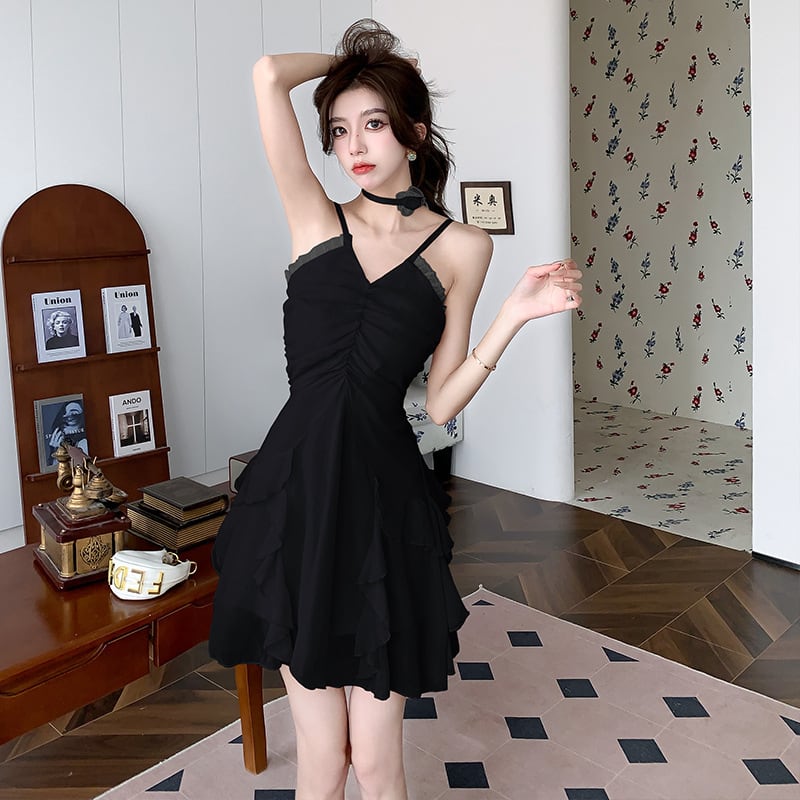 【dress】ホルターネックフリルワンピース　M30173