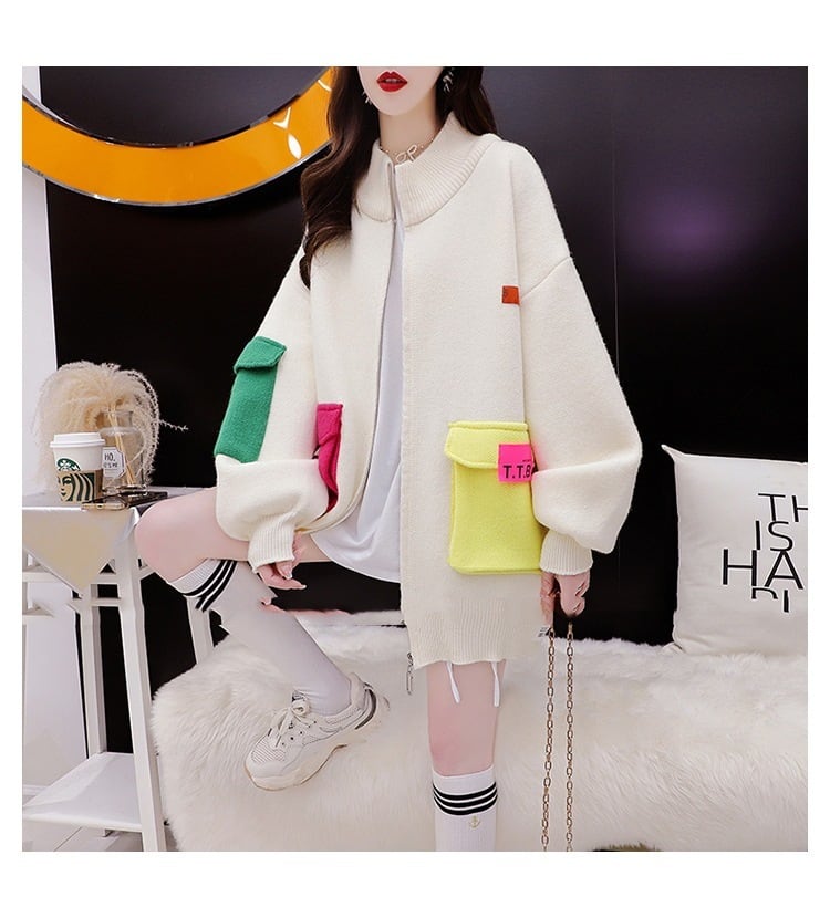 【outer】切り替えニットカーデ　M27843