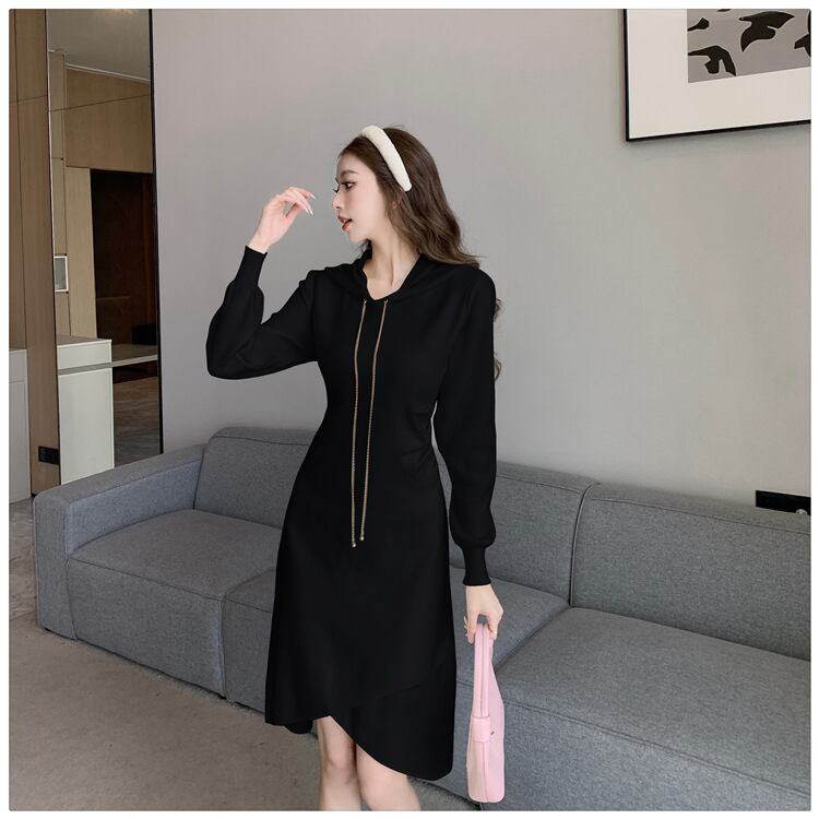 【dress】フード付きニットワンピース　M18536