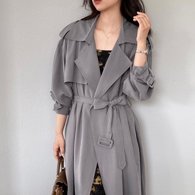 【outer】ロングトレンチコート Q8280