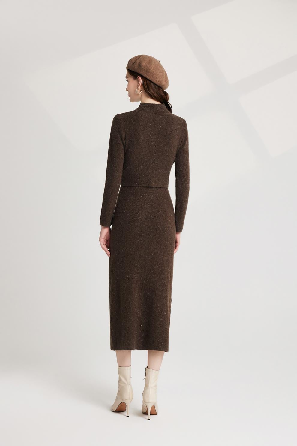 【dress】リボンニットトップス×ベストワンピースセット　M26251