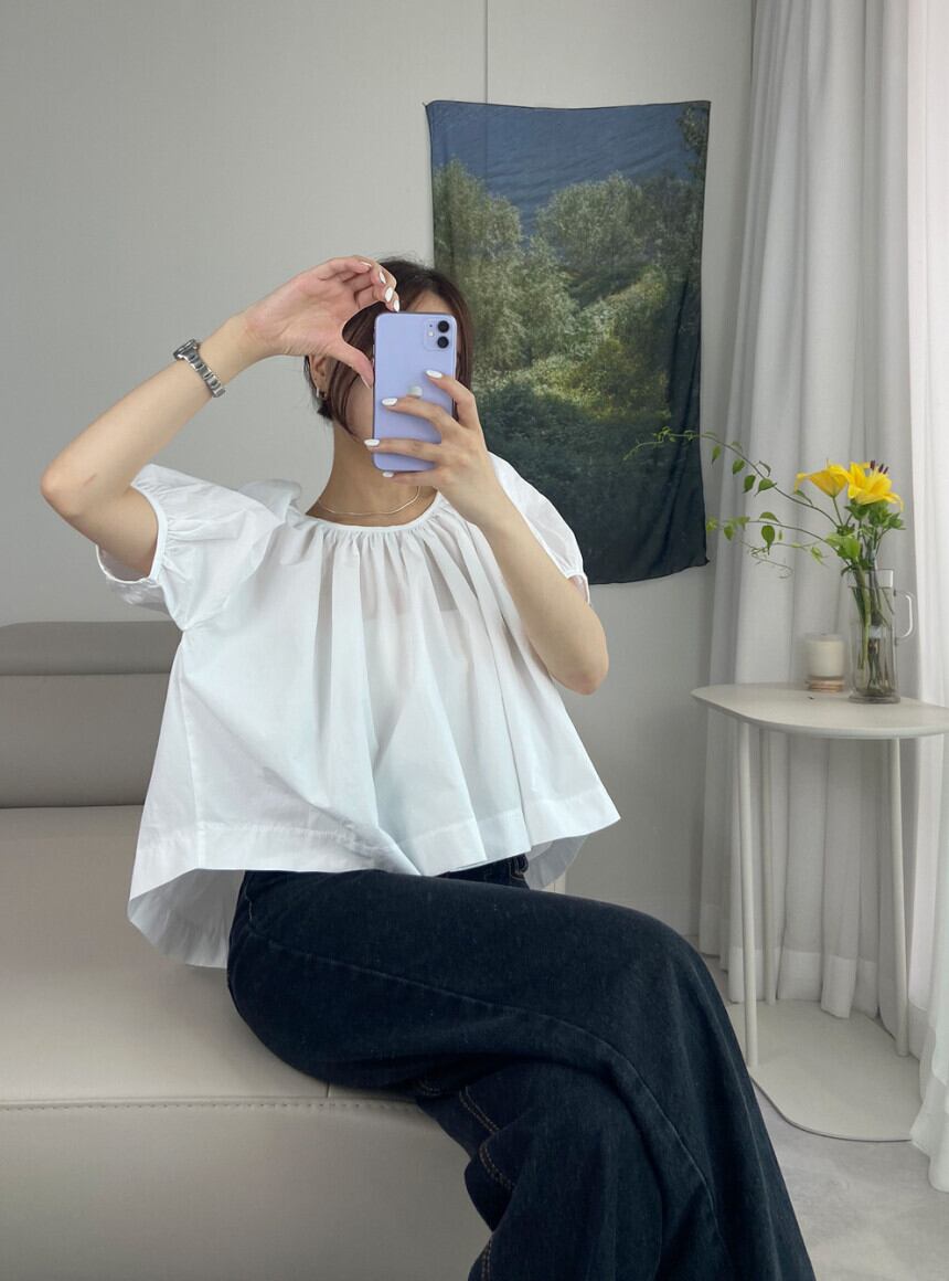 【tops】パフスリーブ ブラウスG20481