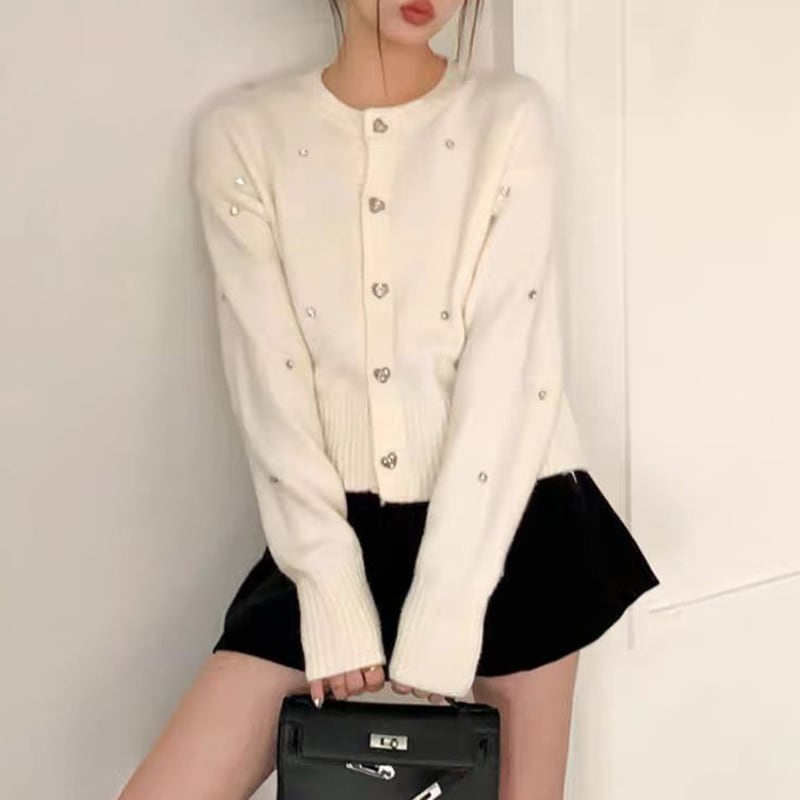 【outer】ビジューニットカーデ　M26285