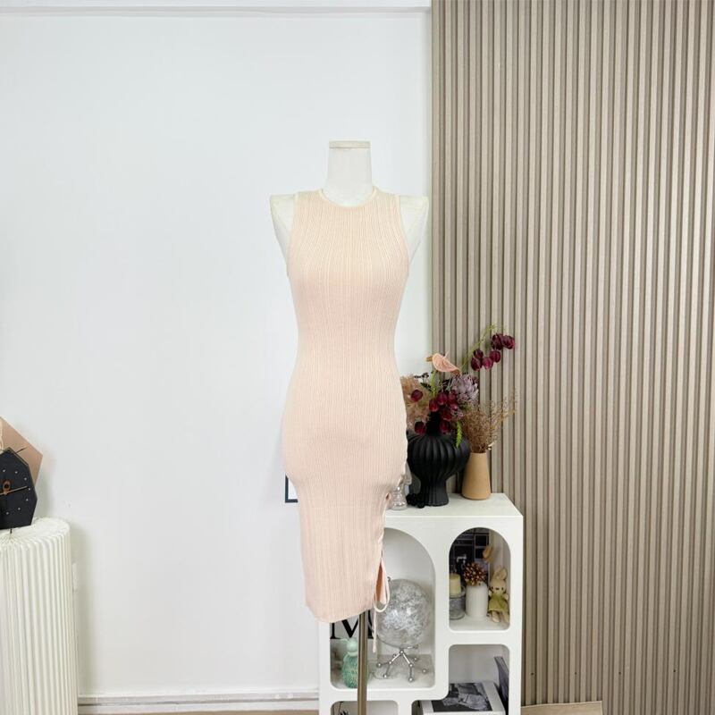 【dress】ノースリーブニットワンピース Q7812