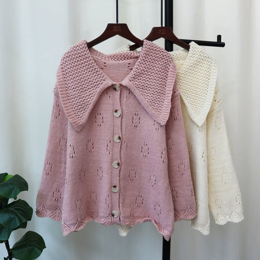 【outer】カットワークニットカーデ　M25737