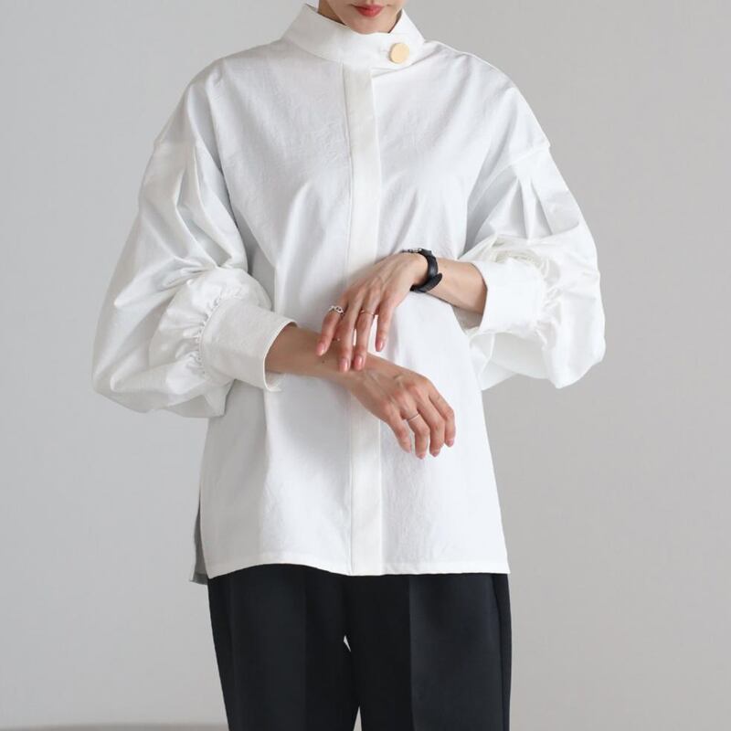 【tops】スタントカラーシャツ Q7084