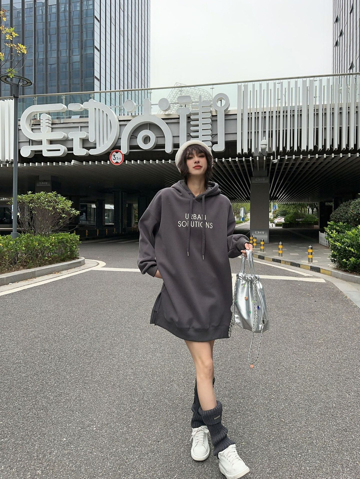 【dress】フード付きカジュアルワンピース    N2166