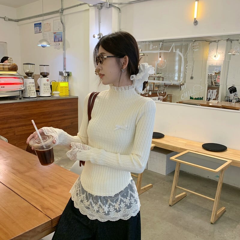 【tops】ドッキングニットトップス　M27458