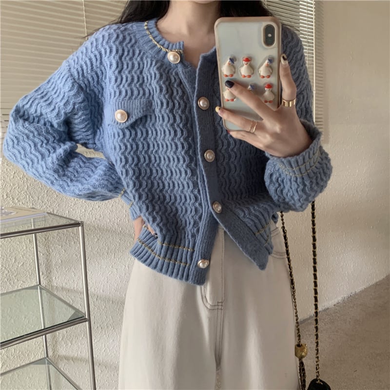 【outer】クルーネックニットカーデ　M26153