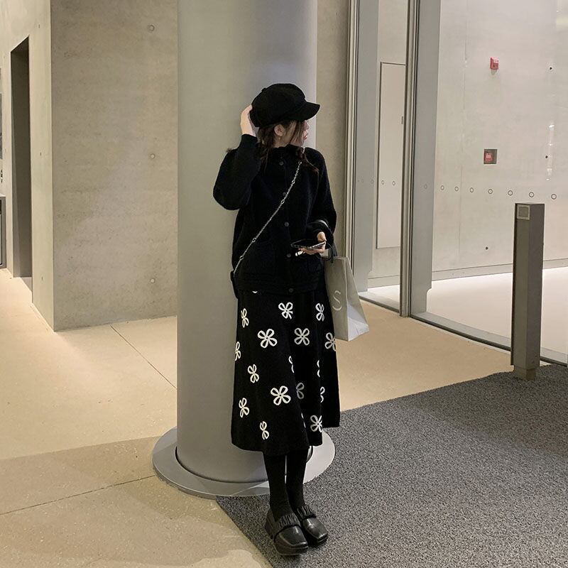 【bottoms】秋!柔らかくて優しいレトロAラインニットスカート G2635