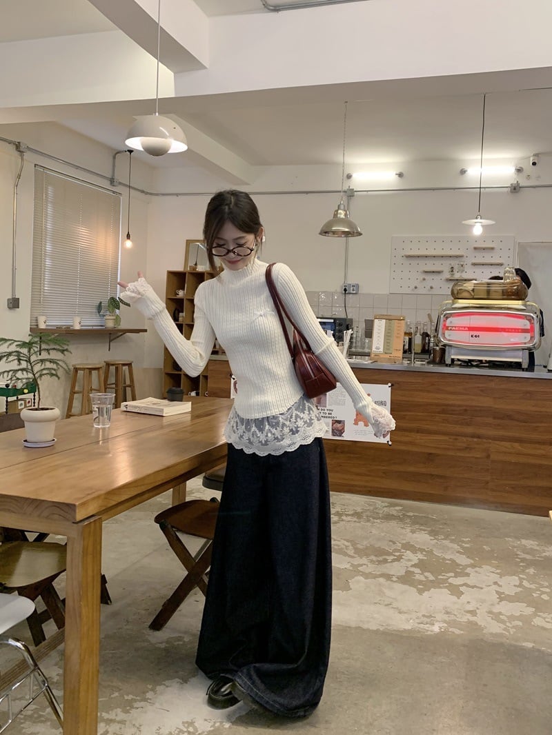【tops】ドッキングニットトップス　M27458