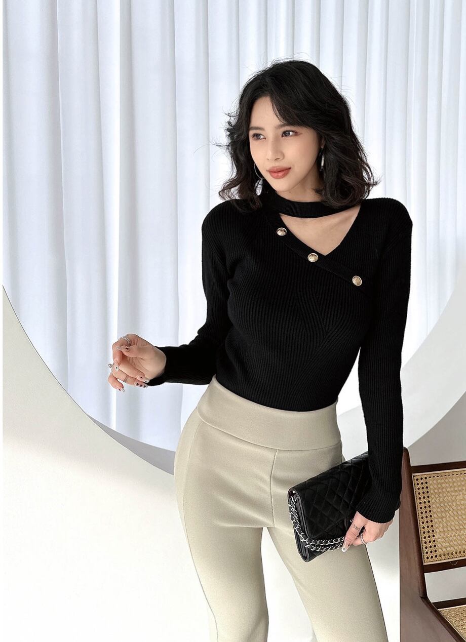 【tops】ニットトップス　M18576