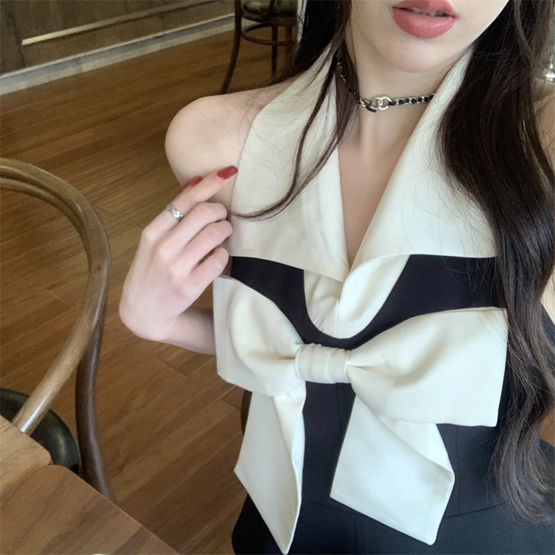 【tops】リボン付きトップス　M24676