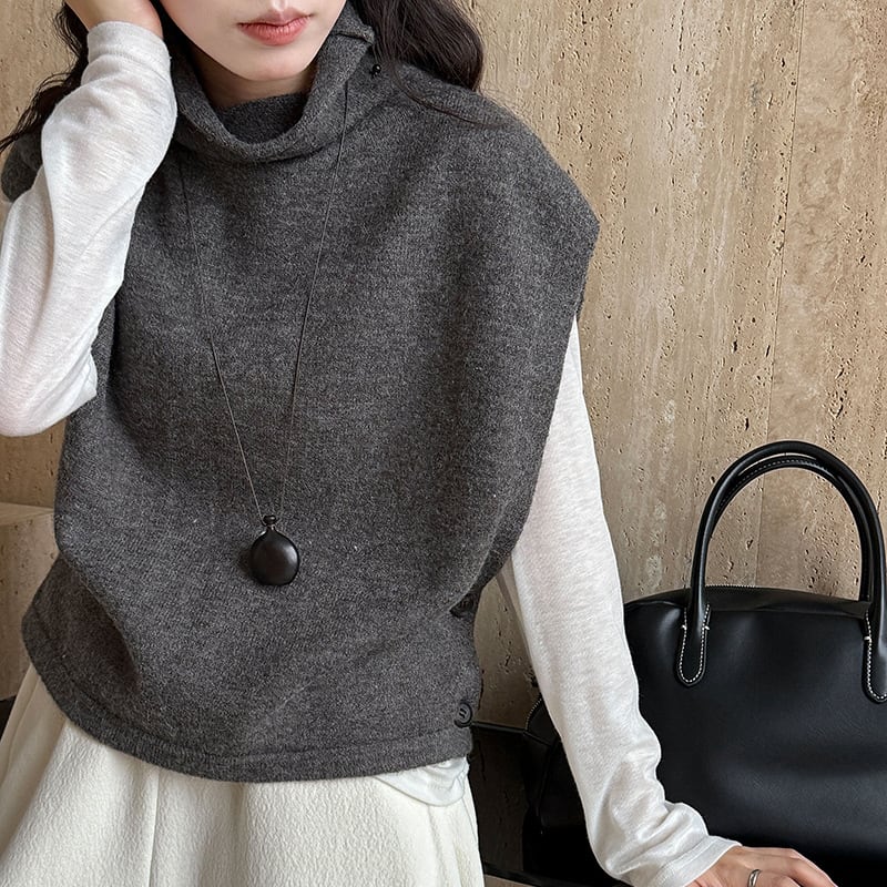 【outer】ハイネックニットベスト Q7095