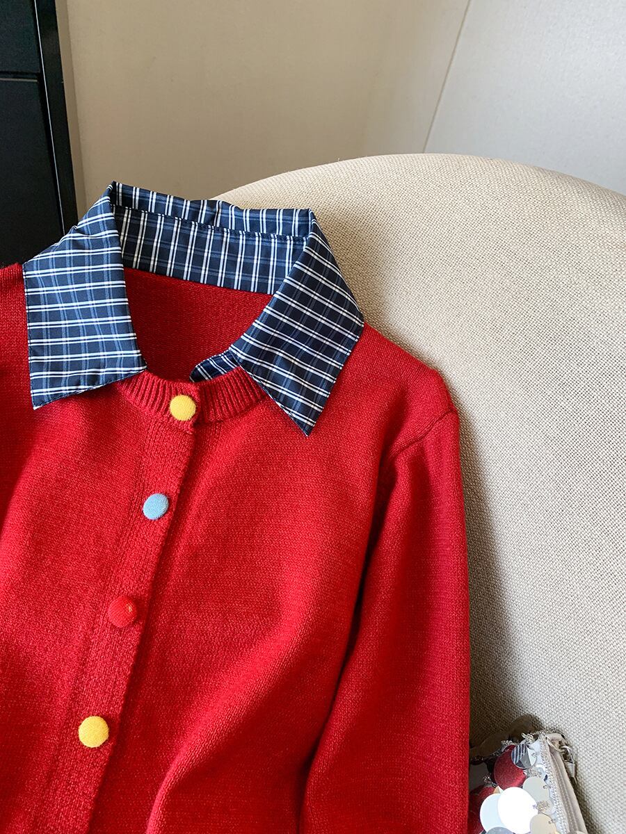 【outer】ドッキングニットカーデ　M29226
