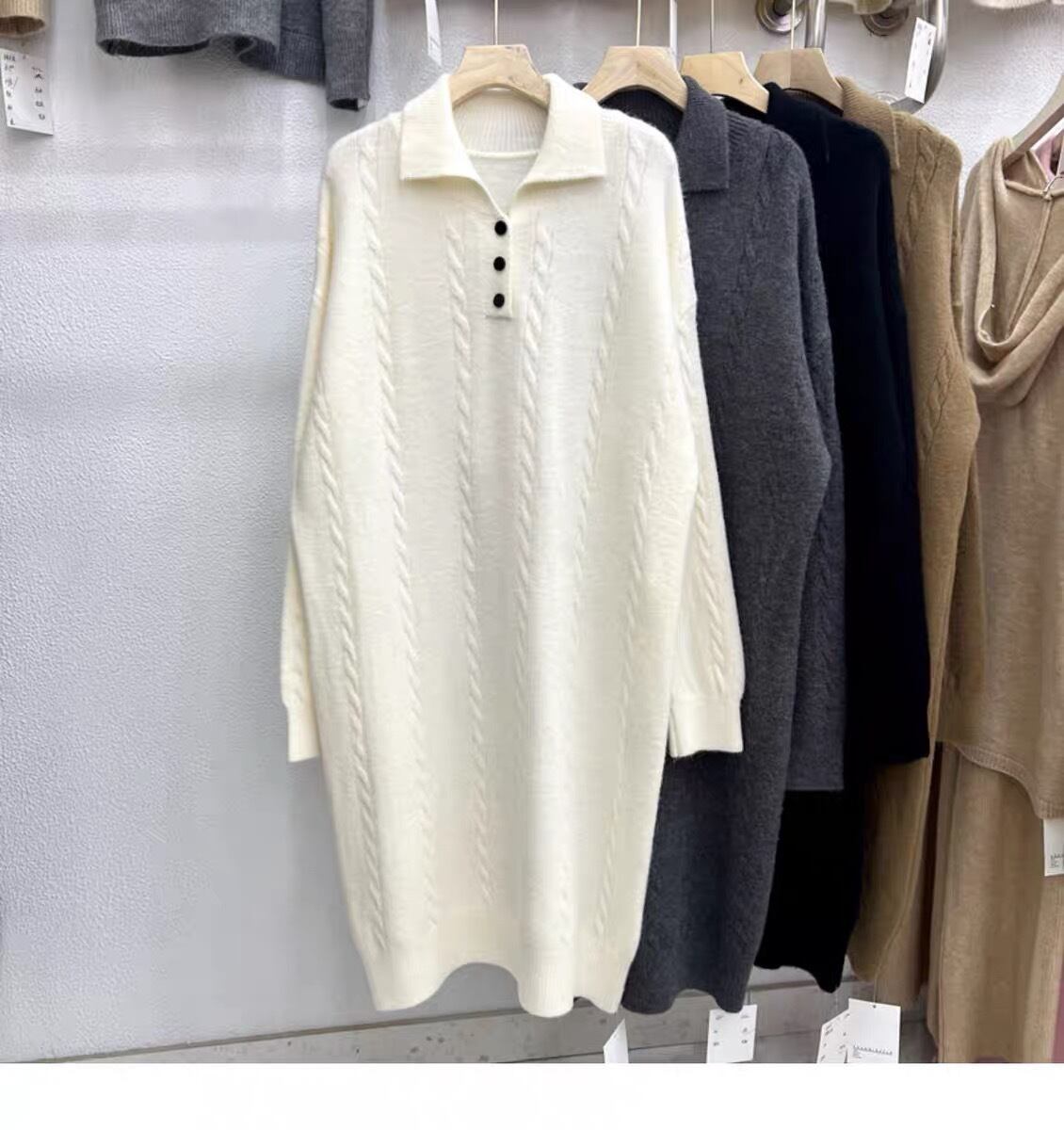 【dress】POLOネックニットワンピース　M18757