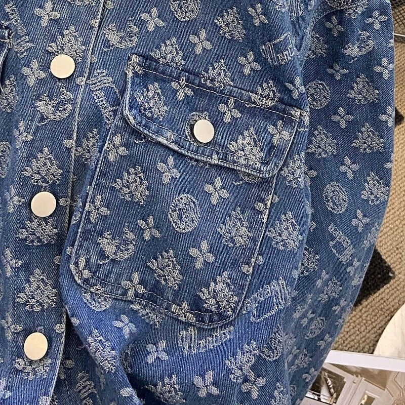 【tops】長袖デニムシャツF7971