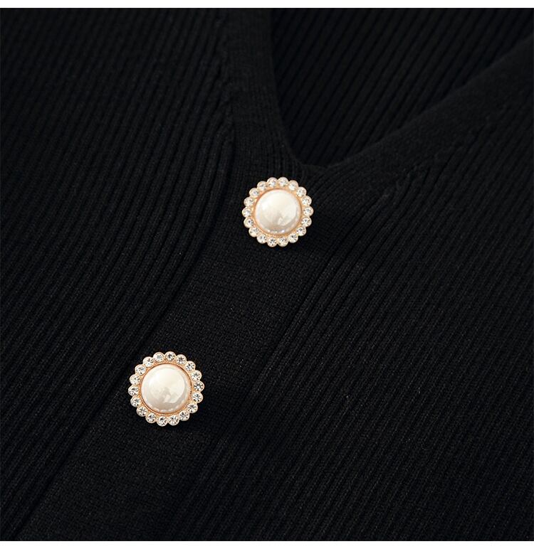 【dress】上品な質感!気質満点レトロシンプルフランス風秋冬偽二つ切り替えワンピース G3178