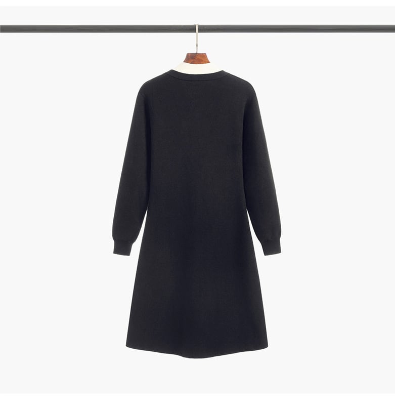 【dress】Vネックニットワンピース　M28423