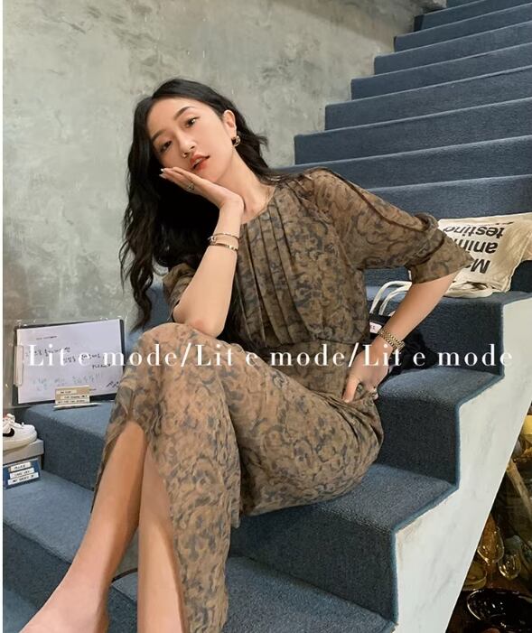 【dress】シンプルプリントワンピース G21094