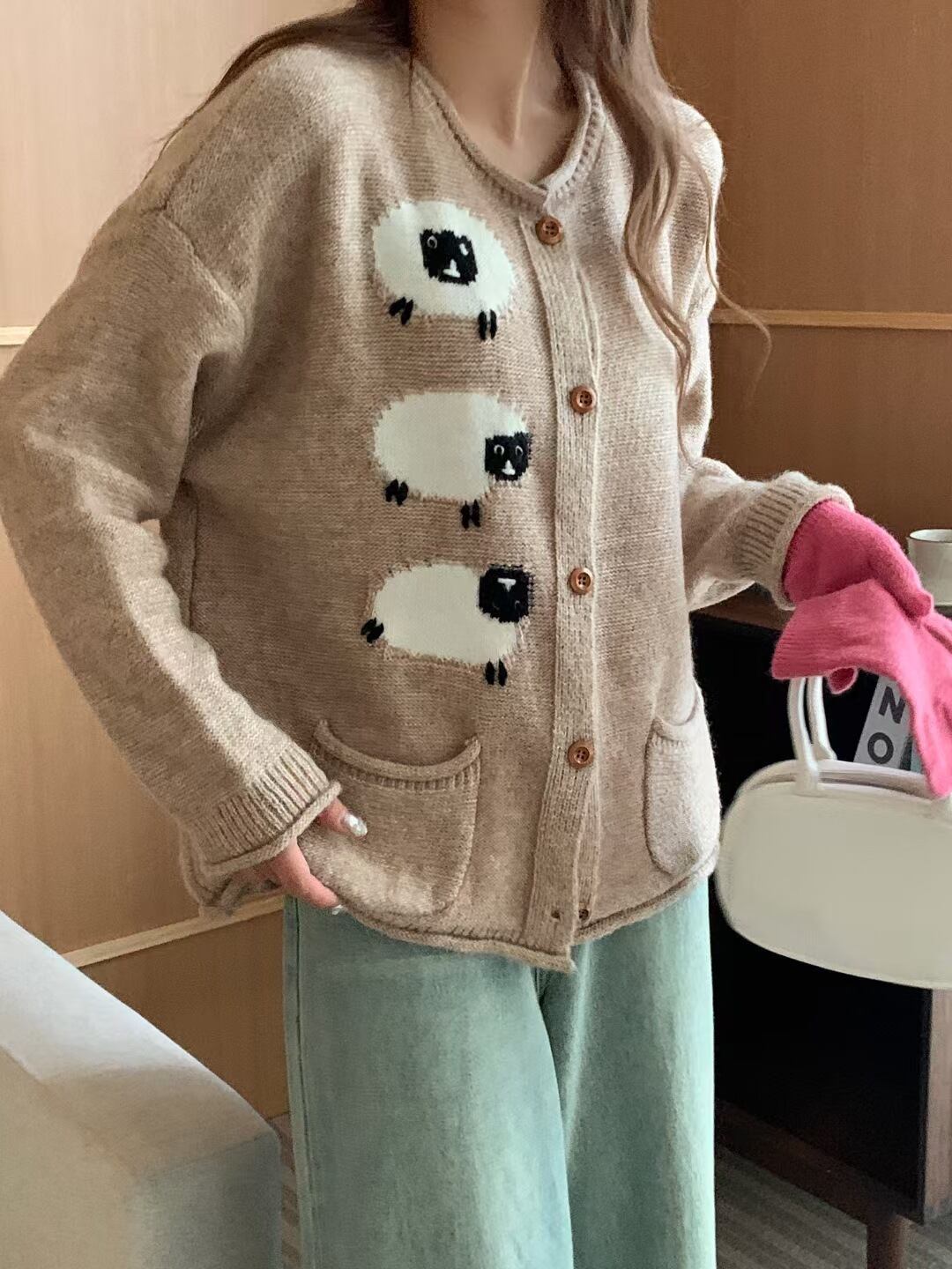 【outer】刺繍ニットカーデ　M17962