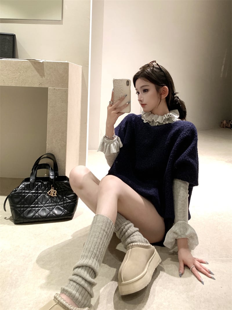【set】フリルニットトップス×半袖プルオーバーセット　M28514