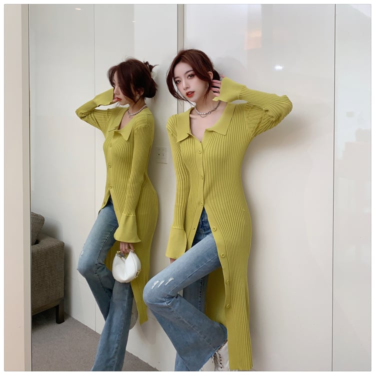 【dress】ボタンデザインニットワンピース　M28240