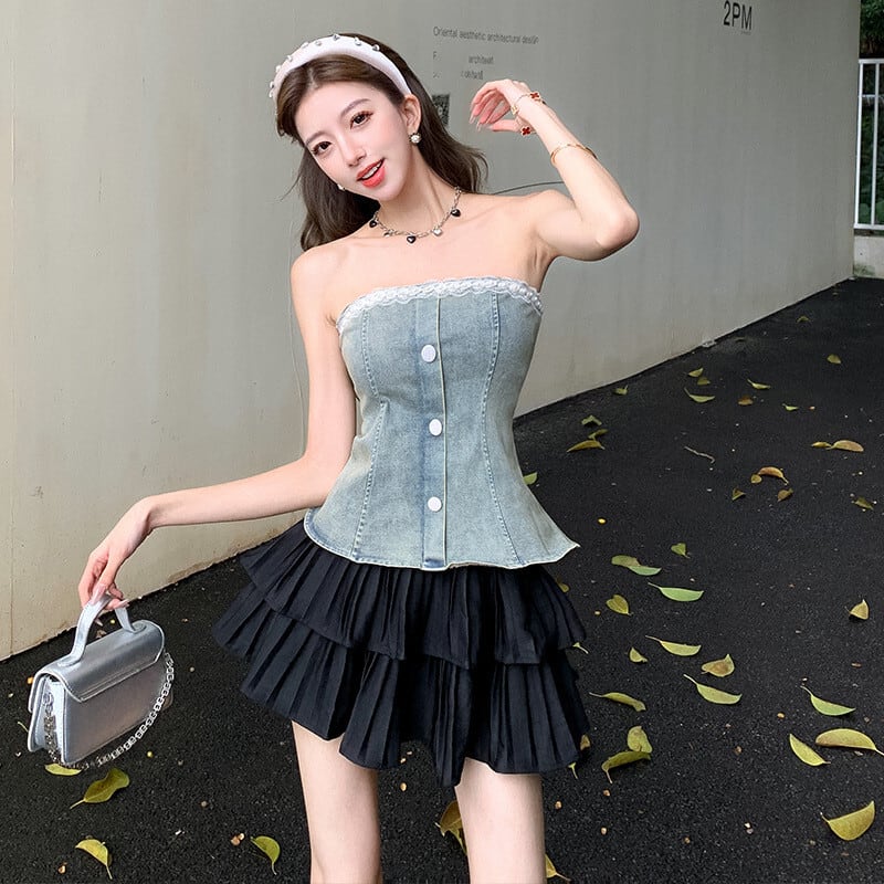 【tops】デニムベアトップ　M24438