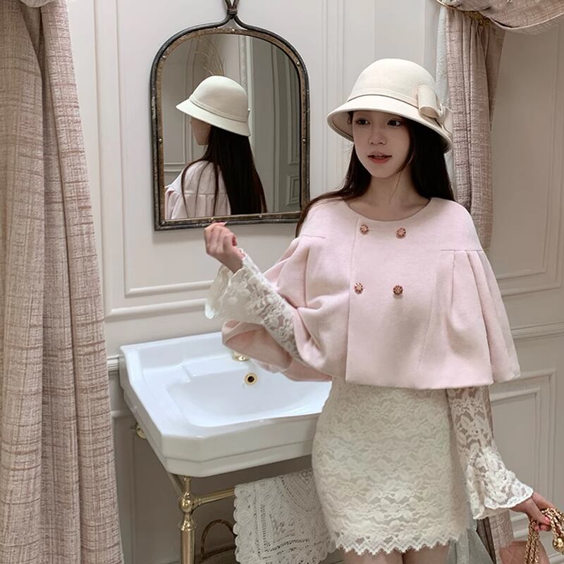 【dress】Vネックレースワンピース Q7232