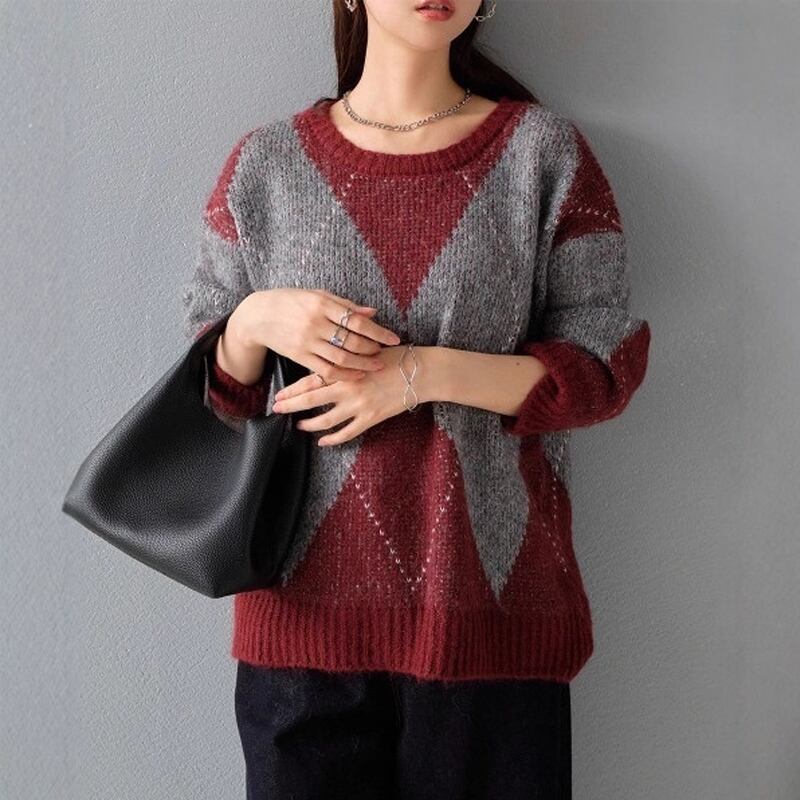 【tops】ニットトップス Q7079
