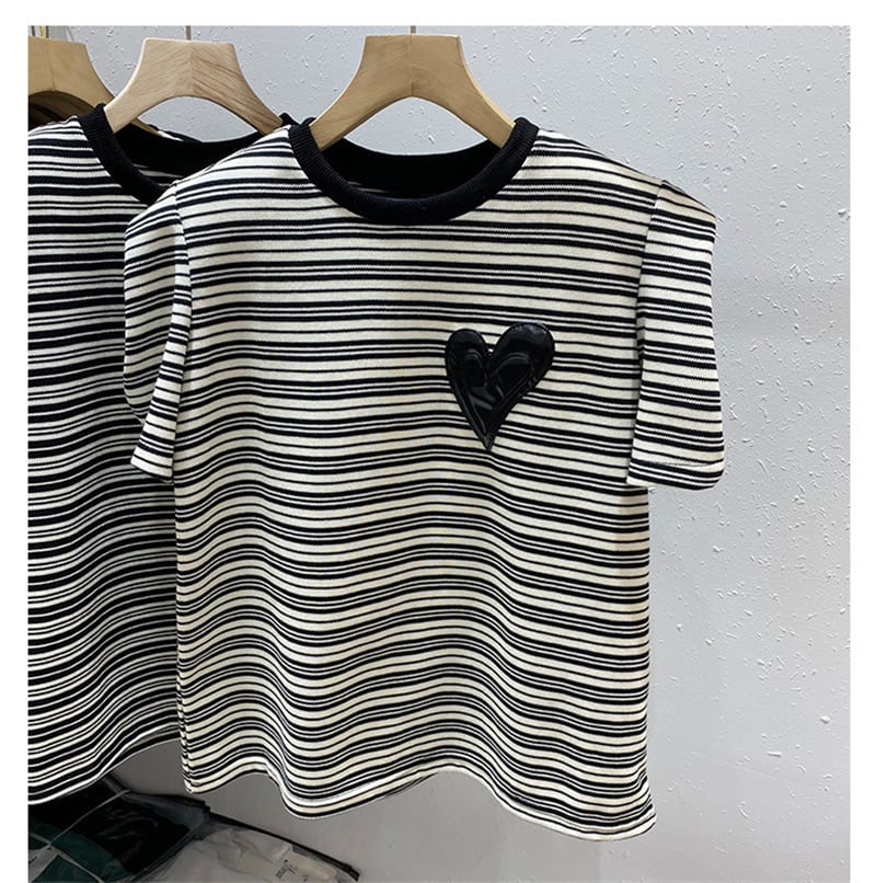 【tops】ストライプ柄TシャツG21369