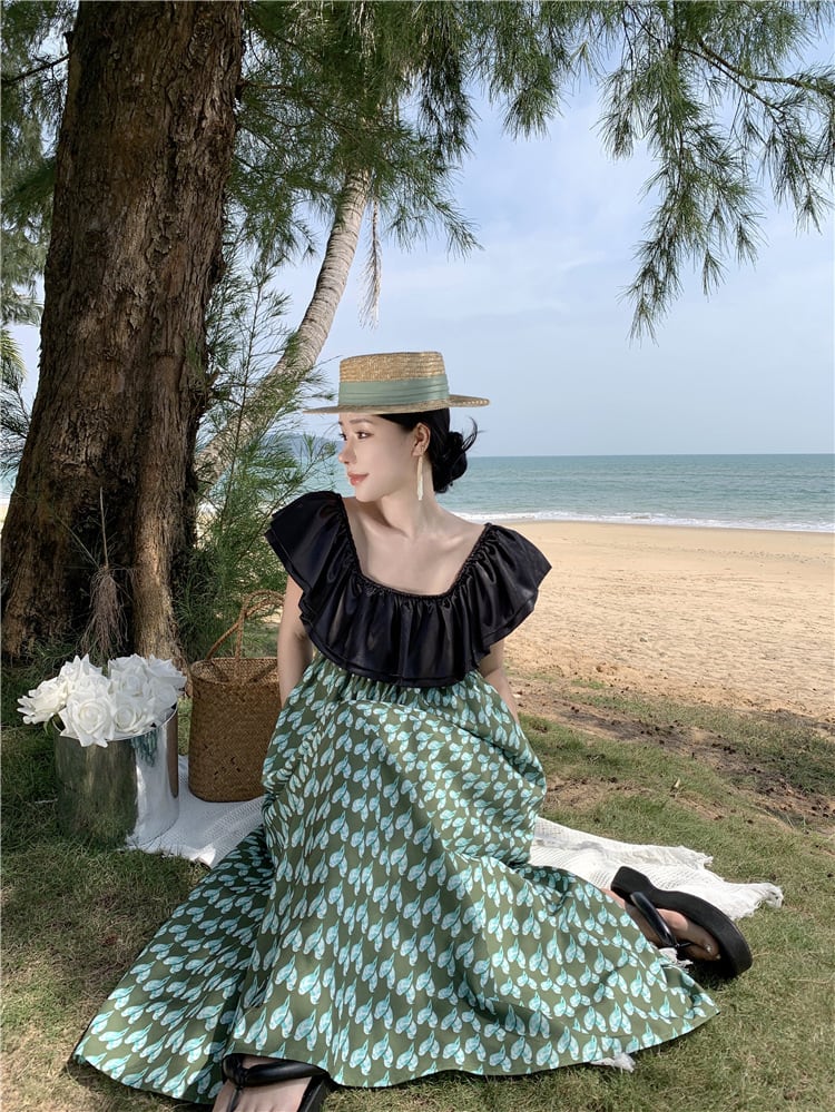 【dress】フリル切り替えワンピース　M25295