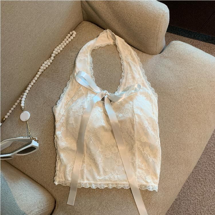 【tops】リボン付きレースキャミソール　M29528