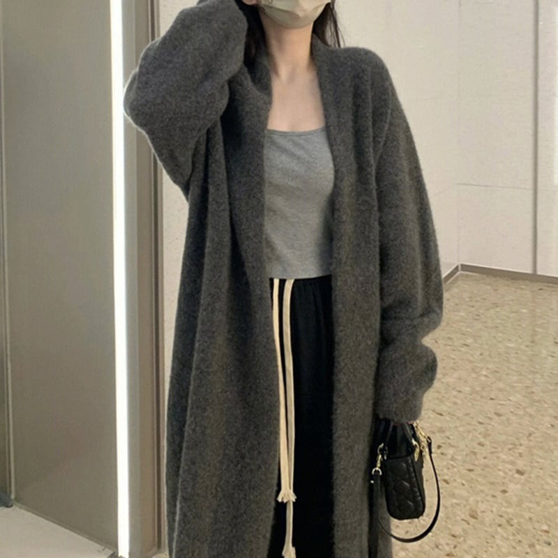 【outer】ロングニットカーディガン Q7155