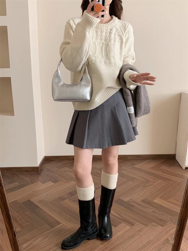 【tops】クルーネックニットセーターM19171