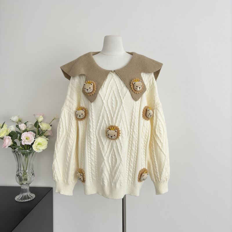 【tops】ドールカラーニットセーター　M27792