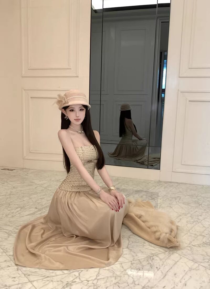 【dress】ロングチューブワンピース Q8461