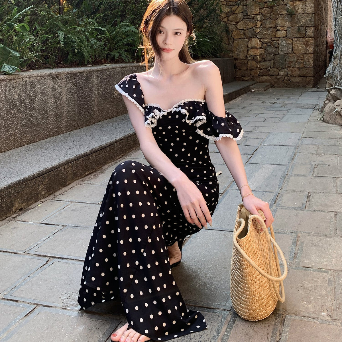 【dress】ドット柄デートワンピース　M30169