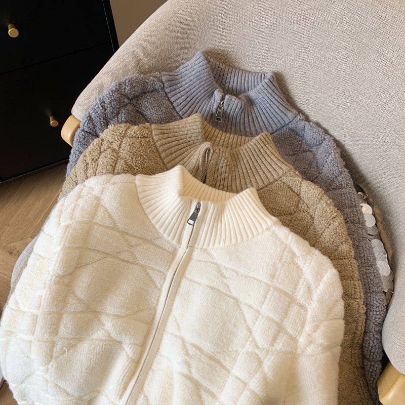 【outer】ファスナーニットカーデ　M26693