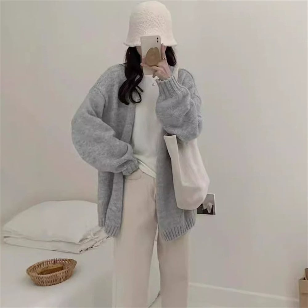 【outer】無地ニットカーデ　M26319
