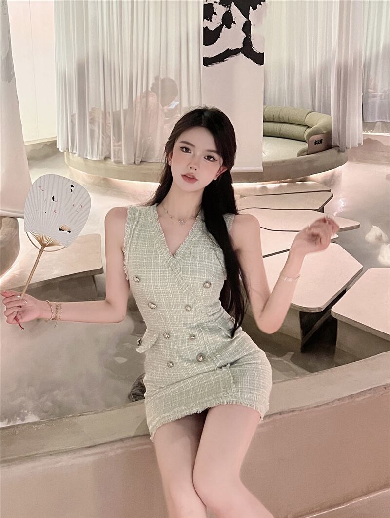 【dress】Vネックノースリーブワンピース G20341