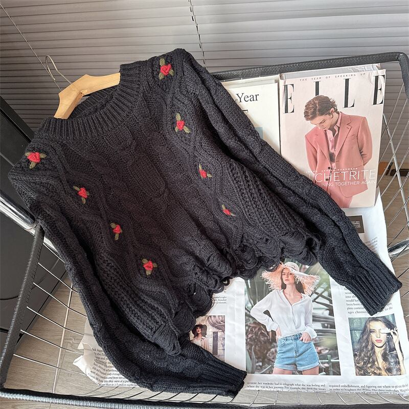 【tops】クルーネックニットセーター　M19064