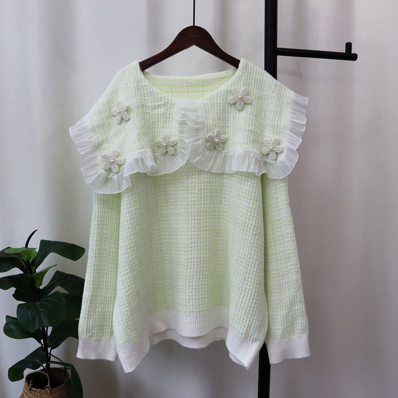 【tops】ドールカラーニットセーター　M25439