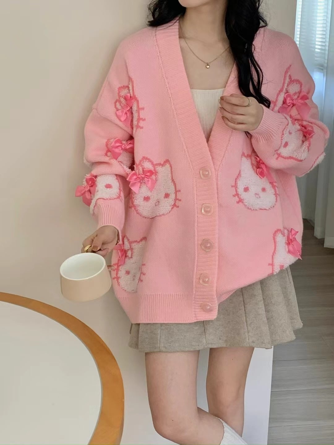 【outer】ジャカードニットカーデ　M25845